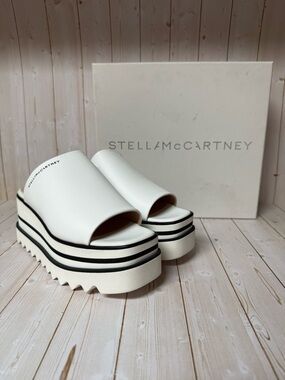 Stella McCartney Sneakelyse Platform Slide Sandals White Sz 39 / 9